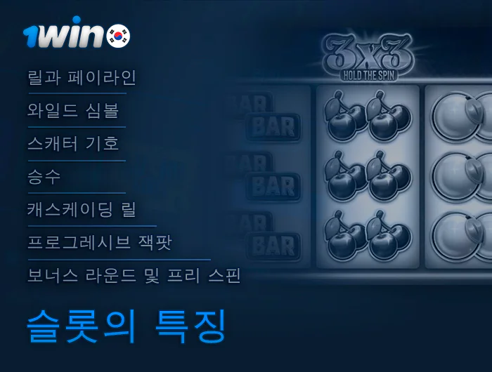 1Win 한국 카지노의 온라인 슬롯 특징